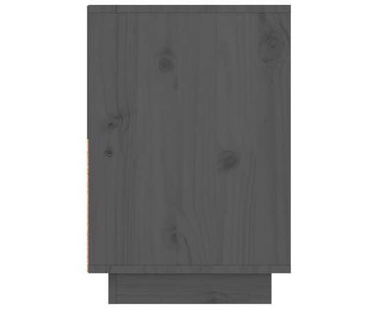 Noptiere, 2 buc., gri, 60x34x51 cm, lemn masiv de pin, 5 image