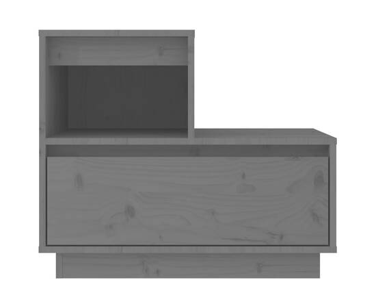 Noptiere, 2 buc., gri, 60x34x51 cm, lemn masiv de pin, 4 image