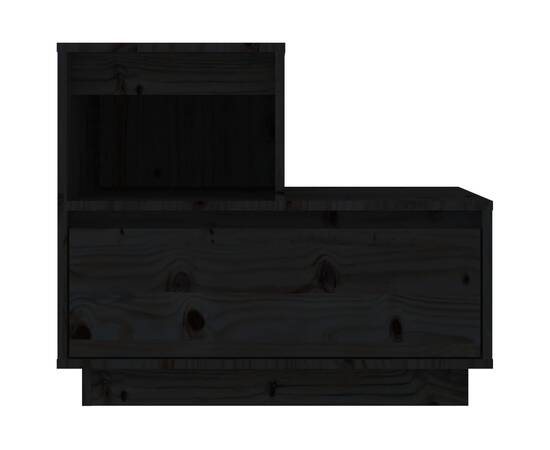 Noptiere, 2 buc, negru, 60x34x51 cm, lemn masiv de pin, 4 image