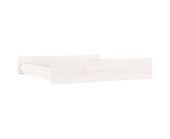 Sertare pentru pat, 2 buc., alb, lemn masiv de pin, 3 image