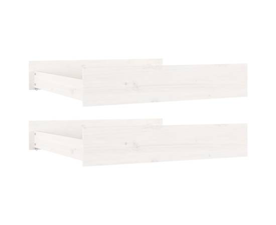 Sertare pentru pat, 2 buc., alb, lemn masiv de pin, 2 image