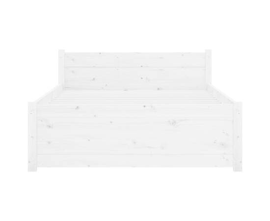 Cadru de pat, alb, 90x200 cm, lemn masiv, 5 image