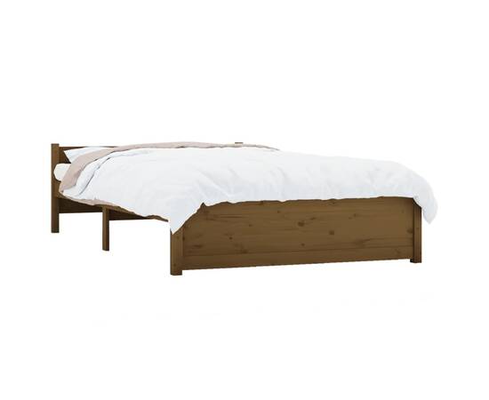 Cadru de pat, maro miere, 140x200 cm, lemn masiv, 3 image