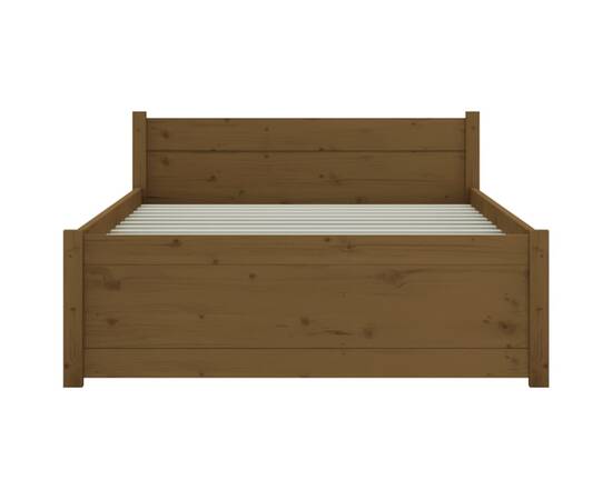 Cadru de pat, maro miere, 90x200 cm, lemn masiv, 5 image