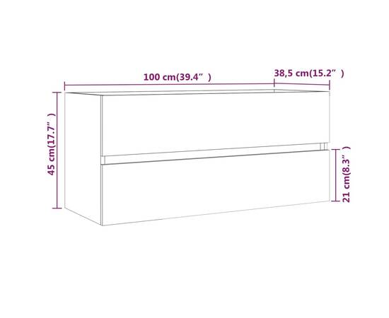 Dulap chiuvetă, stejar fumuriu, 100x38,5x45 cm, lemn prelucrat, 8 image