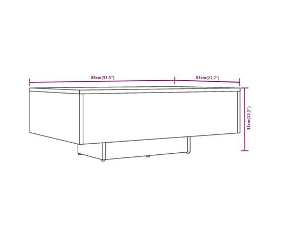 Măsuță de cafea, gri sonoma, 85x55x31 cm, lemn prelucrat, 7 image