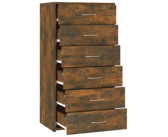 Servantă cu 6 sertare, stejar fumuriu, 50x34x96 cm, lemn, 7 image