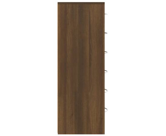 Servantă cu 6 sertare, stejar maro, 50x34x96 cm, lemn, 6 image