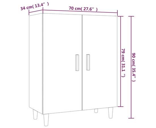 Servantă, stejar maro, 70x34x90 cm, lemn prelucrat, 8 image