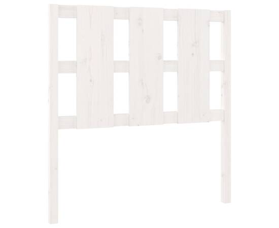 Tăblie de pat, alb, 105,5x4x100 cm, lemn masiv de pin, 2 image