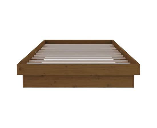 Cadru de pat, maro miere, 100x200 cm, lemn masiv, 5 image