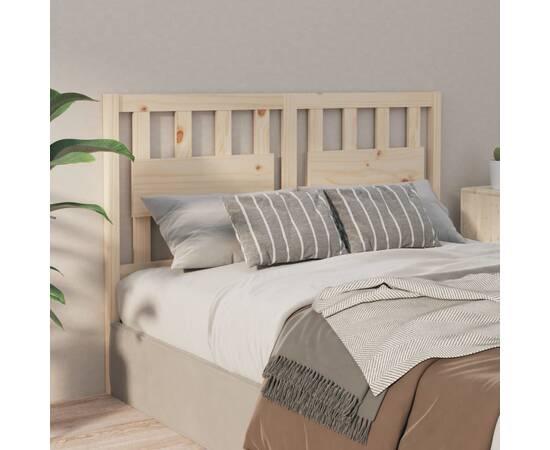 Tăblie de pat, 140,5x4x100 cm, lemn masiv de pin, 4 image
