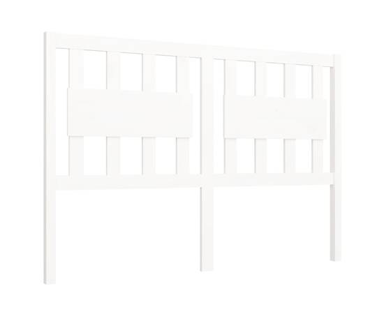 Tăblie de pat, alb, 140,5x4x100 cm, lemn masiv de pin, 2 image