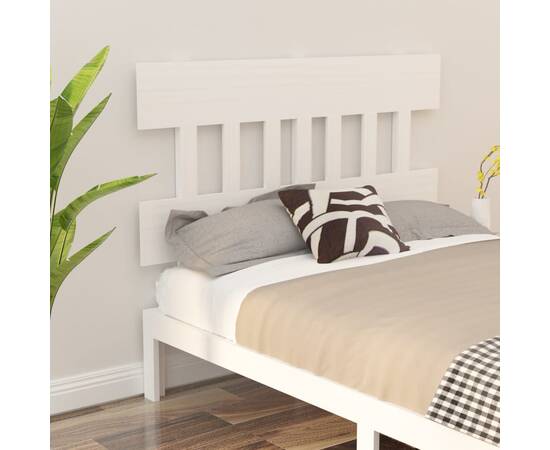 Tăblie de pat, alb, 143,5x3x81 cm, lemn masiv de pin