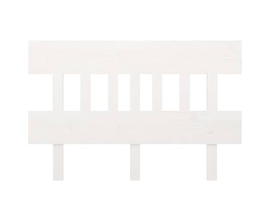 Tăblie de pat, alb, 143,5x3x81 cm, lemn masiv de pin, 3 image