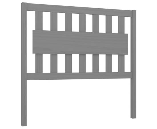 Tăblie de pat, gri, 105,5x4x100 cm, lemn masiv de pin, 2 image