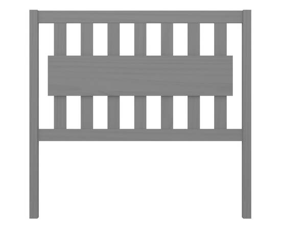 Tăblie de pat, gri, 105,5x4x100 cm, lemn masiv de pin, 3 image
