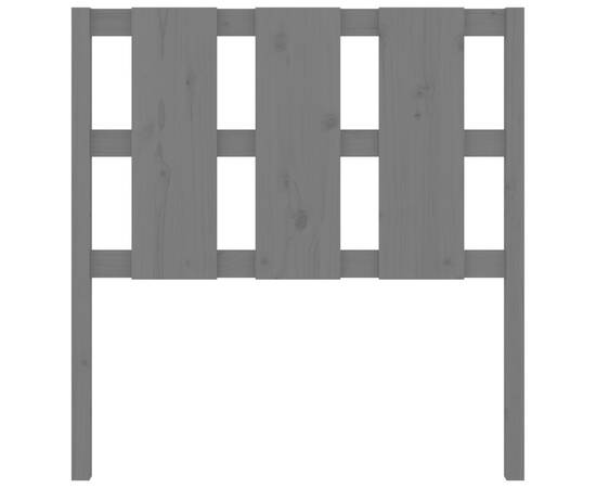Tăblie de pat, gri, 105,5x4x100 cm, lemn masiv de pin, 4 image