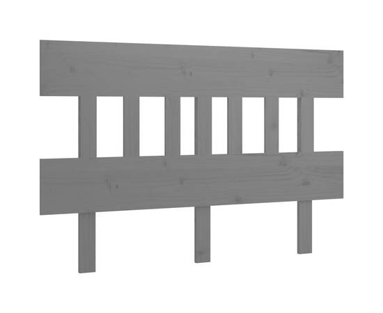 Tăblie de pat, gri, 143,5x3x81 cm, lemn masiv de pin, 2 image