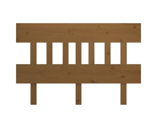Tăblie de pat, maro miere, 138,5x3x81 cm, lemn masiv de pin, 3 image