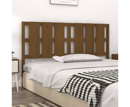 Tăblie de pat, maro miere, 185,5x4x100 cm, lemn masiv de pin, 3 image