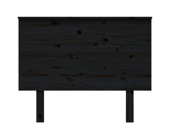 Tăblie de pat, negru, 104x6x82,5 cm, lemn masiv de pin, 3 image