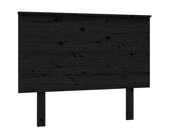 Tăblie de pat, negru, 104x6x82,5 cm, lemn masiv de pin, 2 image