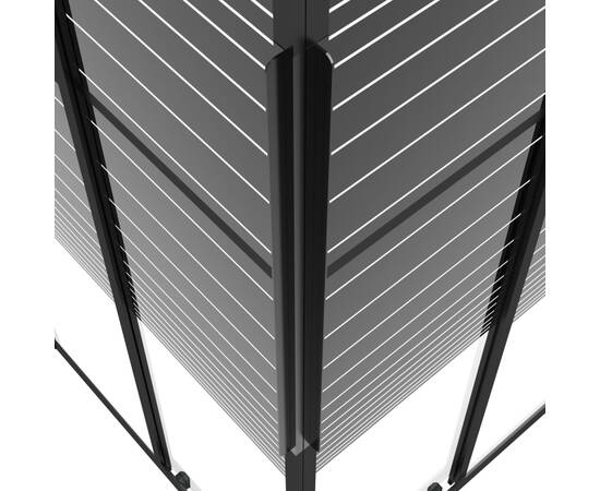 Cabină de duș cu dungi, negru, 80x80x180 cm, esg, 9 image