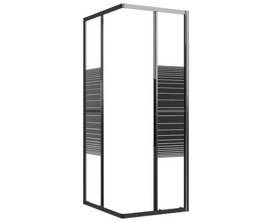 Cabină de duș cu dungi, negru, 90x70x180 cm, esg, 6 image
