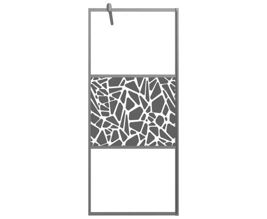 Paravan de duș walk-in negru 80x195 cm sticlă esg model piatră, 3 image