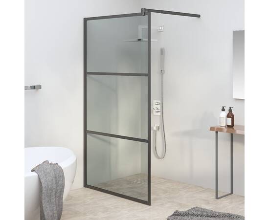 Paravan duș walk-in negru 100x195 cm sticlă esg culoare închisă