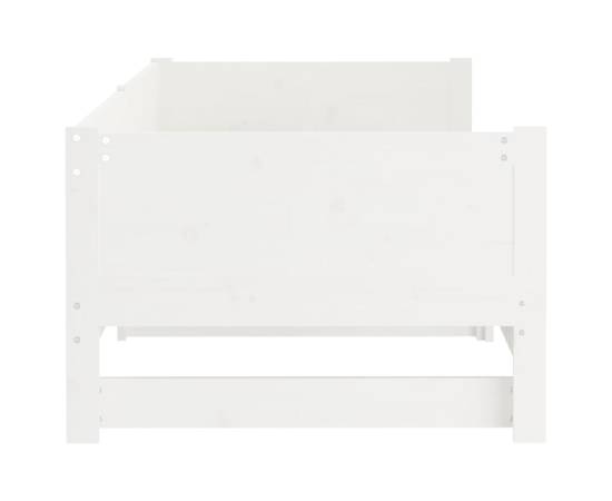 Pat extensibil de zi, alb, 2x(80x200) cm, lemn masiv de pin, 10 image
