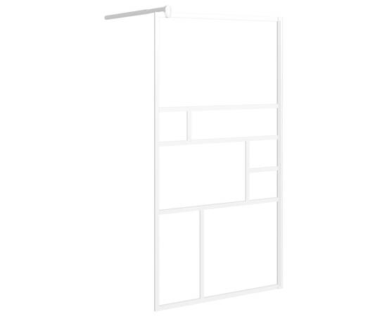 Perete pentru cabină de duș walk-in, alb, 100x195cm, sticlă esg, 2 image