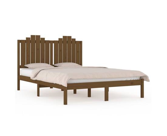 Cadru de pat, maro miere, 120x200 cm, lemn masiv de pin, 2 image