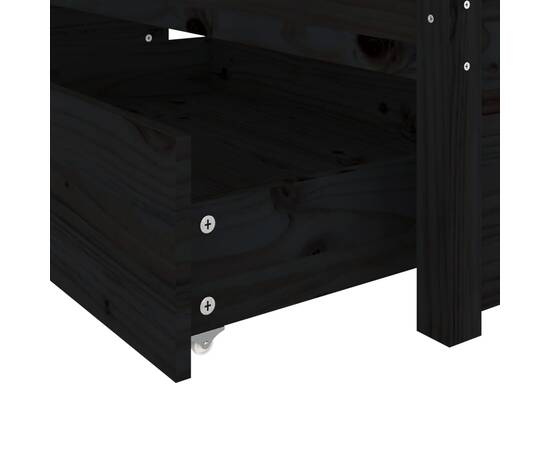 Cadru de pat cu sertare, negru, 140x200 cm, 8 image