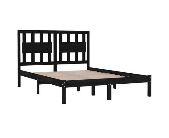 Cadru de pat super king 6ft, negru, 180x200 cm, lemn masiv pin, 4 image