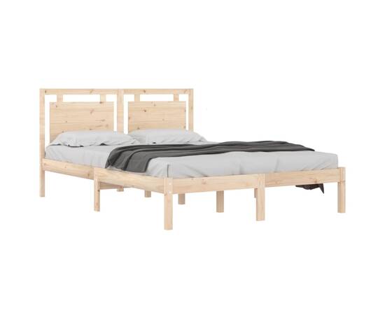 Cadru de pat, 140x200 cm, lemn masiv, 3 image