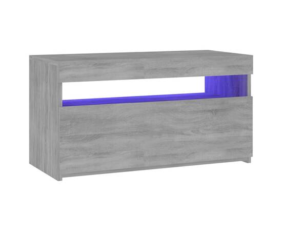 Comodă tv cu lumini led, sonoma gri, 75x35x40 cm, 10 image