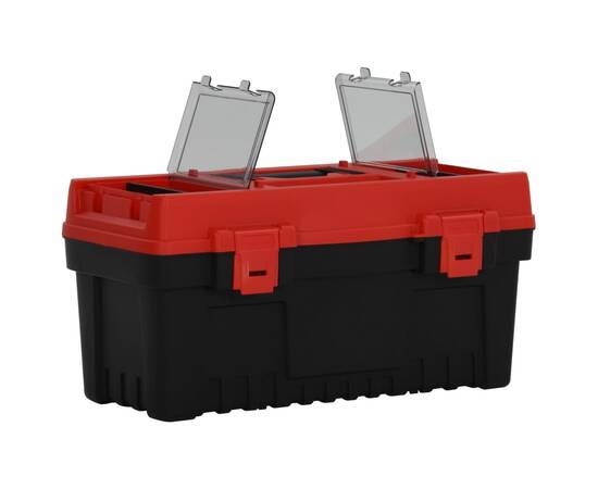 Set de cutii de scule, 2 piese, negru și roșu, polipropilenă, 4 image