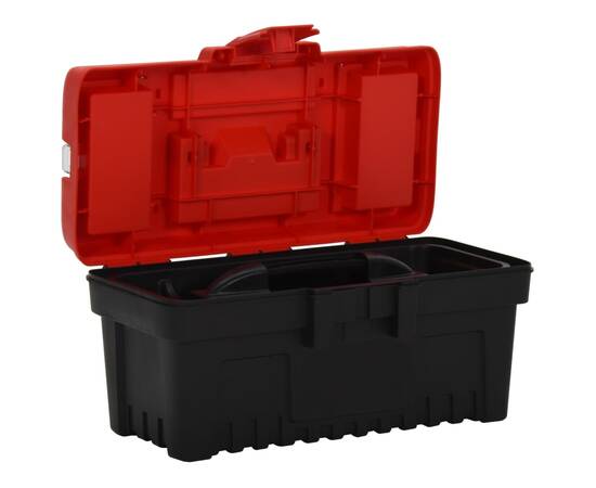 Set de cutii de scule, 2 piese, negru și roșu, polipropilenă, 5 image