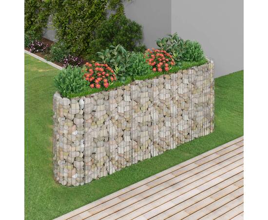 Strat înălțat gabion, 260x50x100 cm, fier galvanizat