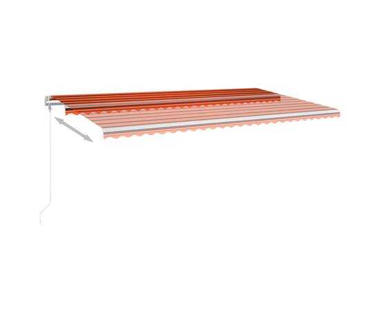 Copertină automată cu senzor vânt & led, portocaliu/maro, 6x3 m, 5 image