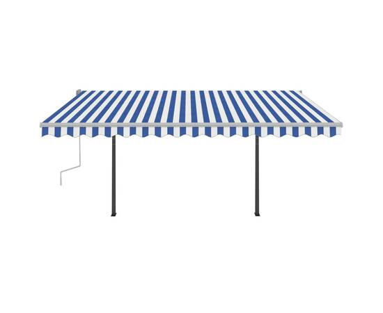 Copertină retractabilă manual, cu led, albastru și alb, 4x3 m, 5 image