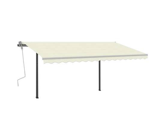 Copertină retractabilă manual, cu led, crem, 4,5x3 m, 3 image