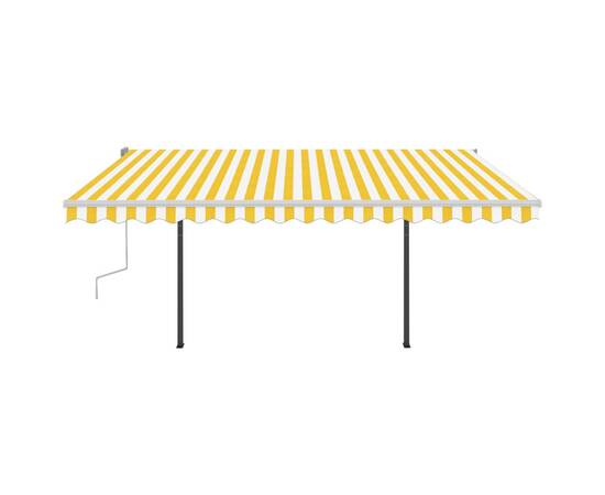 Copertină retractabilă manual, cu led, galben și alb, 4,5x3 m, 5 image