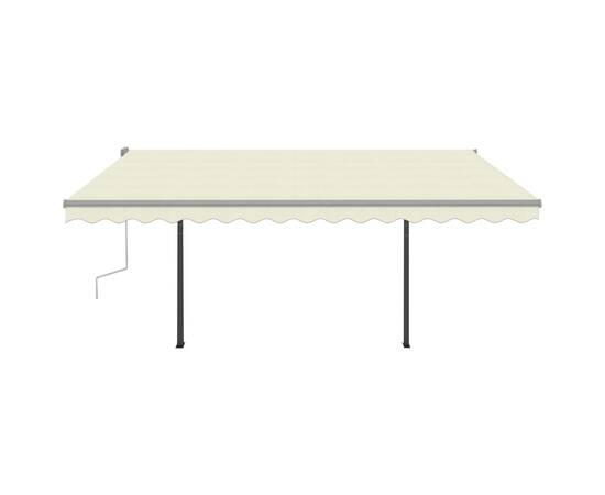 Copertină retractabilă manual, cu stâlpi, crem, 4x3,5 m, 4 image