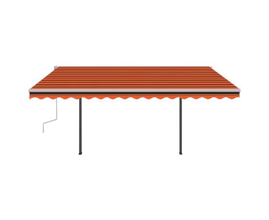 Copertină retractabilă manual cu led, portocaliu și maro 4x3 m, 5 image