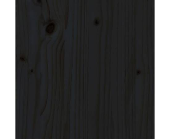 Cadru de pat king size 5ft, negru, 150x200 cm, lemn masiv, 5 image