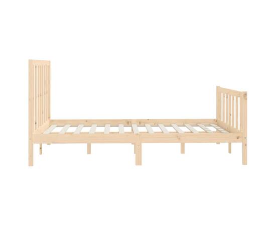 Cadru de pat, 140x200 cm, lemn masiv, 6 image