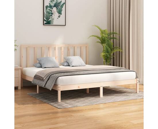 Cadru de pat, 200x200 cm, lemn masiv